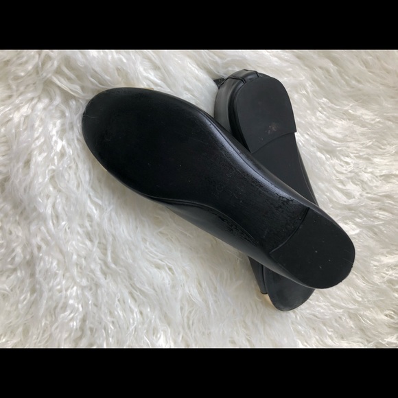 J Crew Black With Gold Toe Ballet Flats Size 7.5 - Picture 4 of 6